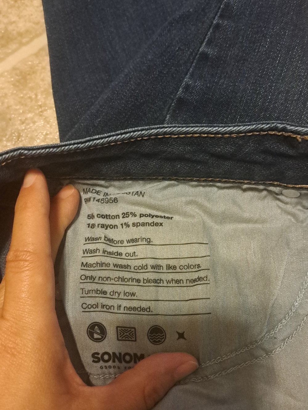 Sonoma Straight-Leg Dark Blue Women's Jeans Size 14R. - Picture 10 of 11